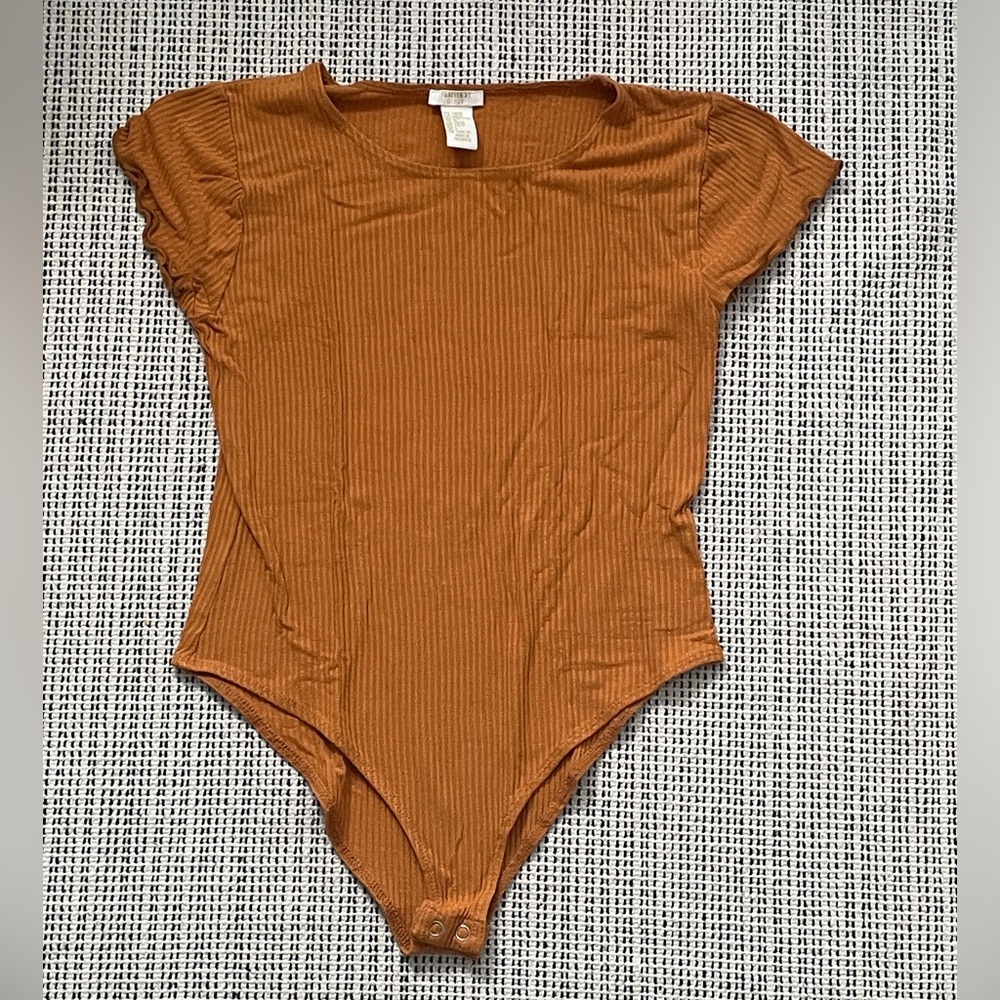 Forever 21 Girls US 11/12 Kids Pumpkin Orange Ribbed Bodysuit